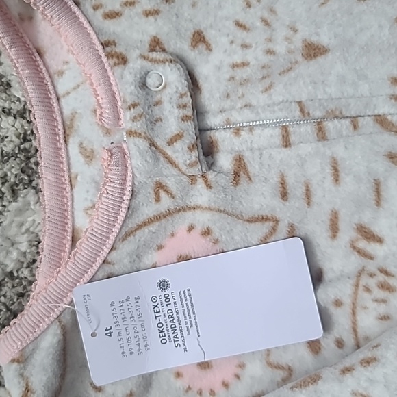 4 for $28 - Carter's Girls 4T Owl Microfleece One-Piece Pajama - Picture 3 of 3